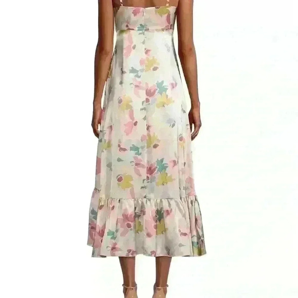 NEW! Likely Calista Tie-Front Satin Midi-Dress - Picture 2 of 13